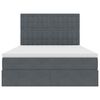 vidaXL Lova su daiktų laikymo vieta ir LED Tamsiai pilka 140 x 200 cm