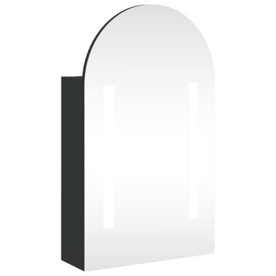 vidaXL Veidrodinė vonios kambario spintelė su LED, juoda, 42x13x70cm