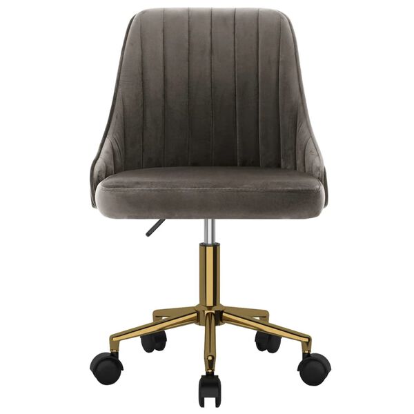 vidaXL Pasukamos valgomojo kėdės, 4vnt., tamsiai pilkos, aksomas