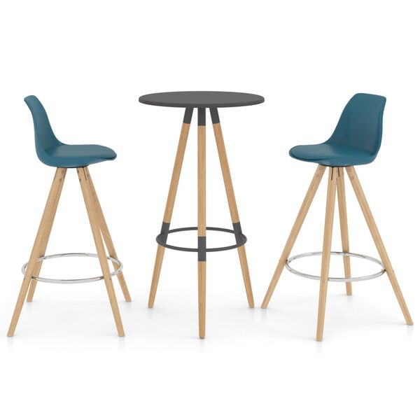 vidaXL Baro baldų komplektas, 3 dalių, turkio spalvos (287256+287268)