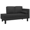 vidaXL Poilsio sofa su pagalvėmis ir ilga pagalve, juoda, dirbtinė oda