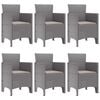 vidaXL Sodo valgomojo komplektas 7 pcs &Scaron;viesiai pilka Polt ratanas
