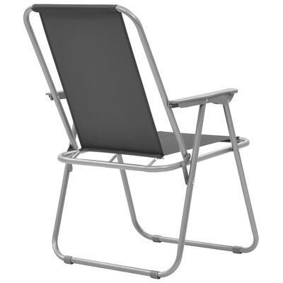 vidaXL Sulankstomos stovyklavimo kėdės, 2vnt., 52x59x80cm, pilkos