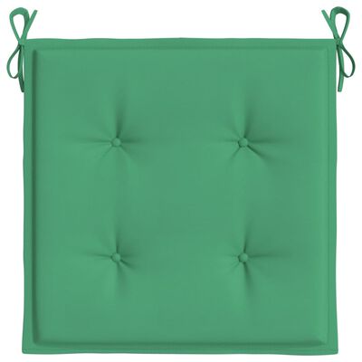 vidaXL Sodo kėdės pagalvėlės, 4vnt., žalios, 40x40x3cm, audinys