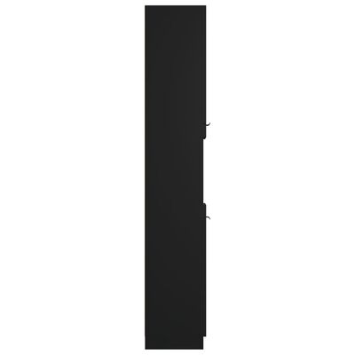 vidaXL Vonios kambario spintelė, juoda, 32x34x188,5cm, mediena