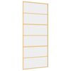 vidaXL Stumdomos durys, auksinės, 90x205cm, ESG stiklas ir aliuminis