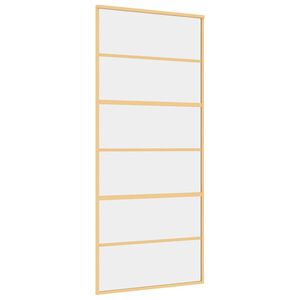 vidaXL Stumdomos durys, auksinės, 90x205cm, ESG stiklas ir aliuminis