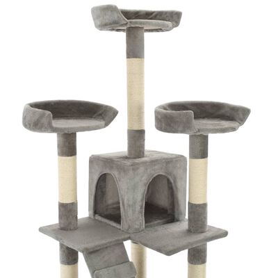 vidaXL Draskyklė katėms su stovais iš sizalio, 170cm, pilka