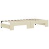 vidaXL Ištraukiama lova su čiužiniais, kreminė, 90x200cm, dirbtinė oda