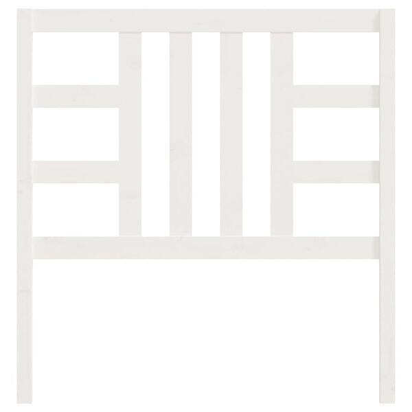 vidaXL Lovos galvūgalis, baltas, 106x4x100cm, pu&scaron;ies medienos masyvas