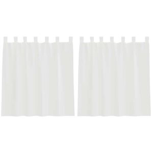 vidaXL Voile užuolaidos su kilpomis, 2vnt., baltos spalvos, 140x140cm