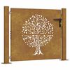vidaXL Sodo vartai, 100x75 cm, Corten plienas, medžio ra&scaron;tas