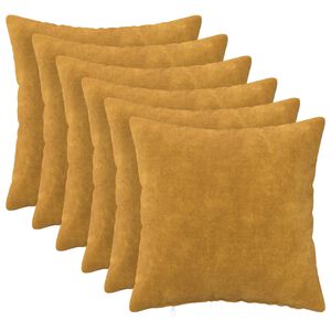 vidaXL Pagalvėlės užvalkalas 6 vnt. HEERLEN Geltona 30 x 30 cm