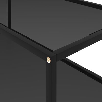 vidaXL Kavos staliukas, juodas, 100x50x35cm, grūdintas stiklas