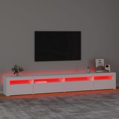 vidaXL Televizoriaus spintelė su LED apšvietimu, balta, 270x35x40cm