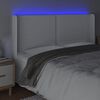 vidaXL Galvūgalis su LED, baltos spalvos, 203x16x118/128 cm