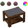 vidaXL Kavos staliukas su LED, dūminio ąžuolo, 73x53x45cm, mediena