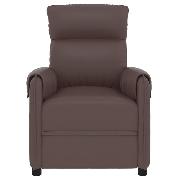 vidaXL Elektrinis masažinis krėslas, rudos spalvos, dirbtinė oda