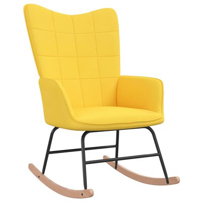 vidaXL Supama kėdė su pakoja, garstyčių geltonos spalvos, audinys