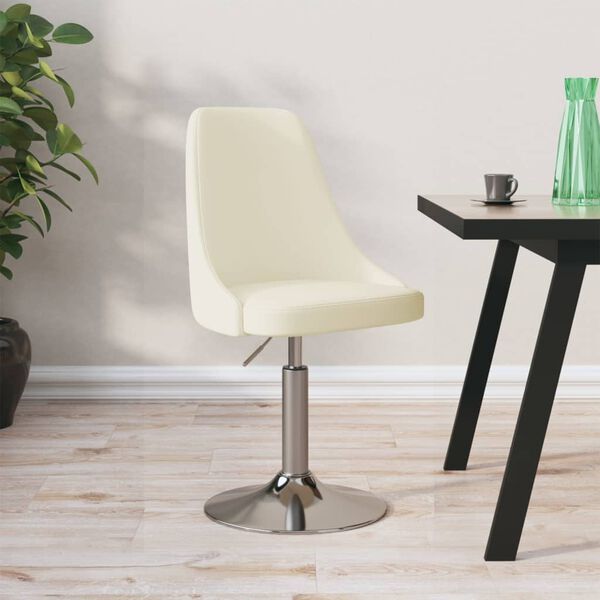 vidaXL Baro taburetė, kreminės spalvos, audinys