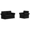 vidaXL Sofa 2 pcs Juoda 155 x 82 x 80 cm audinys