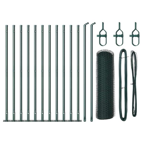 vidaXL Tvorelės stulpas Žalia 25 x 0,5 m (13 mm tinklas) Plienas