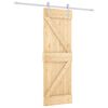vidaXL Slankios durys Natūrali ir Balta 70 x 210 cm