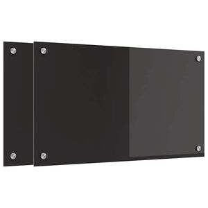 vidaXL Virtuvės atbraila 2 vnt. Juoda 70 x 40 cm grūdintas stiklas