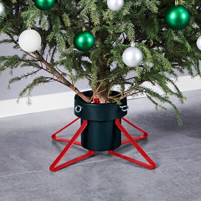 vidaXL Kalėdų eglutės stovas, žalios ir raudonos spalvos, 46x46x19cm