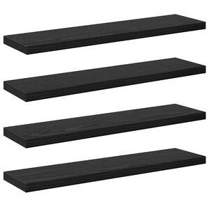 vidaXL Knygų lentyna 4 pcs Juoda 40 x 10 x 1,5 cm Apdirbta mediena