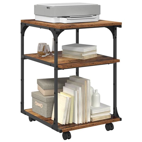 vidaXL Spausdintuvo laikiklis Senovinis medis 43 x 48 x 64 cm