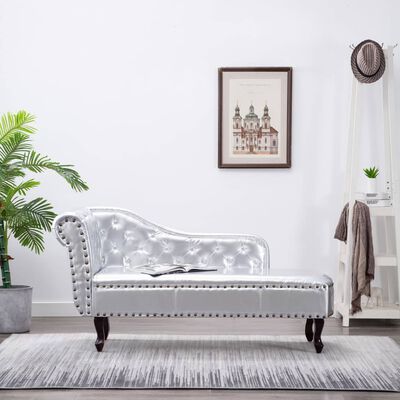 vidaXL Poilsio gultas, sidabrinės spalvos, dirbtinė oda