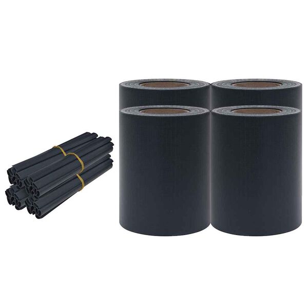 vidaXL Privatumo suteikiančios pertvaros, 4vnt., pilkos, 35x0,19m, PVC