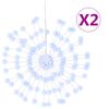 vidaXL Kalėdiniai &scaron;viestuvai fejerverkai, 2 vnt., &scaron;alti balti, 140 LED