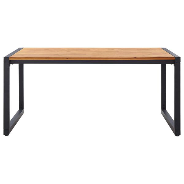 vidaXL Sodo valgomojo komplektas, 5 dalių, juodas (315261+310562)