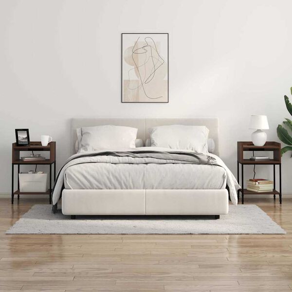 vidaXL &Scaron;alia lovos spintelė 2 pcs Rudas ąžuolas 40 x 40 x 61 cm