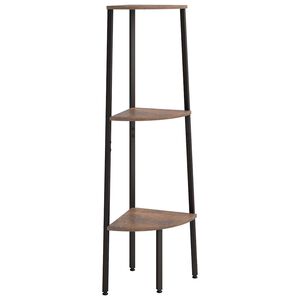 vidaXL Kampinė lentyna, 3 pakopų, tamsiai ruda/juoda, 45,5x31,5x120cm