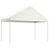 vidaXL Pavėsinė su stogu, balta, 4,08x2,23x3,22m, polietilenas