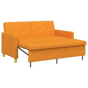 vidaXL I&scaron;traukiama sofa-lova Tamsiai geltona Audinys