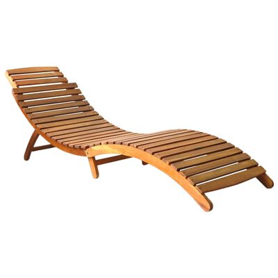 vidaXL Sodo saulės gultas su čiužinuku, akacijos medienos masyvas