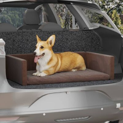 vidaXL Šuns gultas automobilio bagažinei, rudas, 110x70cm