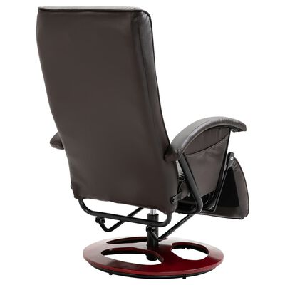 vidaXL TV krėslas, rudos spalvos, dirbtinė oda, pasukamas