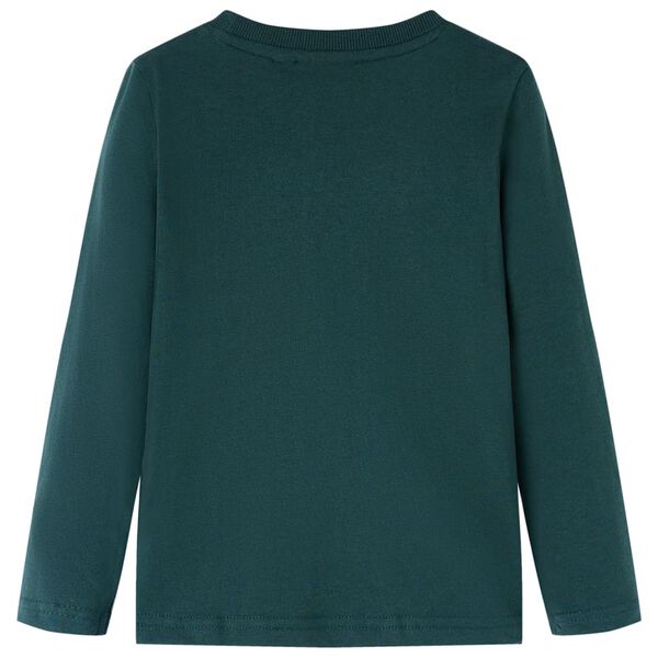 Vaikiški marškinėliai ilgomis rankovėmis, tamsiai žali, 92 dydžio
