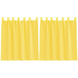 vidaXL Voilės užuolaidos su kilpelėmis, 2 vnt., geltonos, 140x140 cm