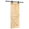 vidaXL Slankios durys 80 x 210 cm Natūrali ir juoda