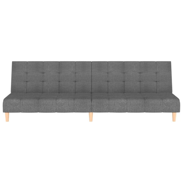 vidaXL Dvivietė sofa-lova, &scaron;viesiai pilkos spalvos, audinys
