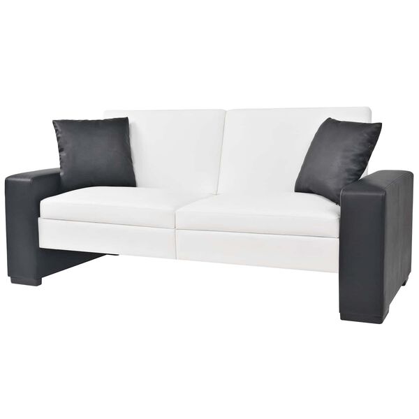 vidaXL Sofa Balta audinys