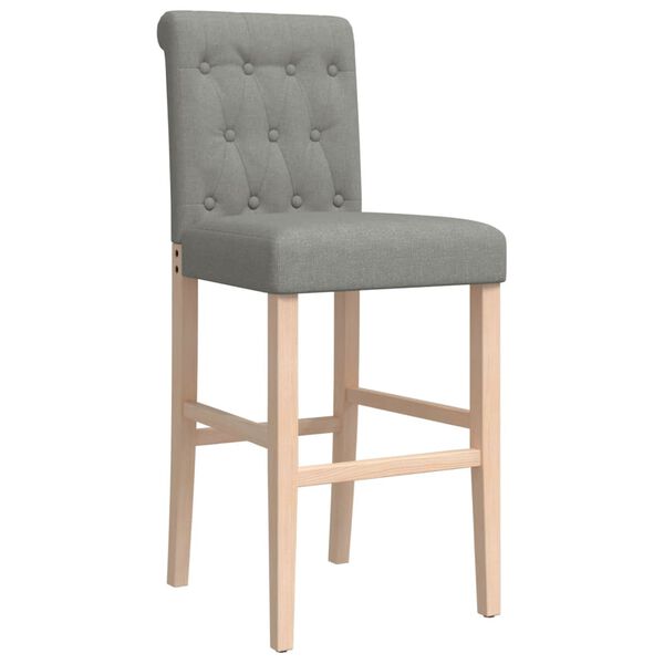 vidaXL Baro kėdės, 2vnt., kaučiukmedžio medienos masyvas ir audinys