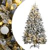 vidaXL Kalėdų eglutė su &scaron;arnyrinėmis &scaron;akomis/LED/žaisliukais, 180cm