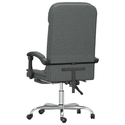 vidaXL Atlošiama masažinė biuro kėdė, tamsiai pilkos spalvos, audinys